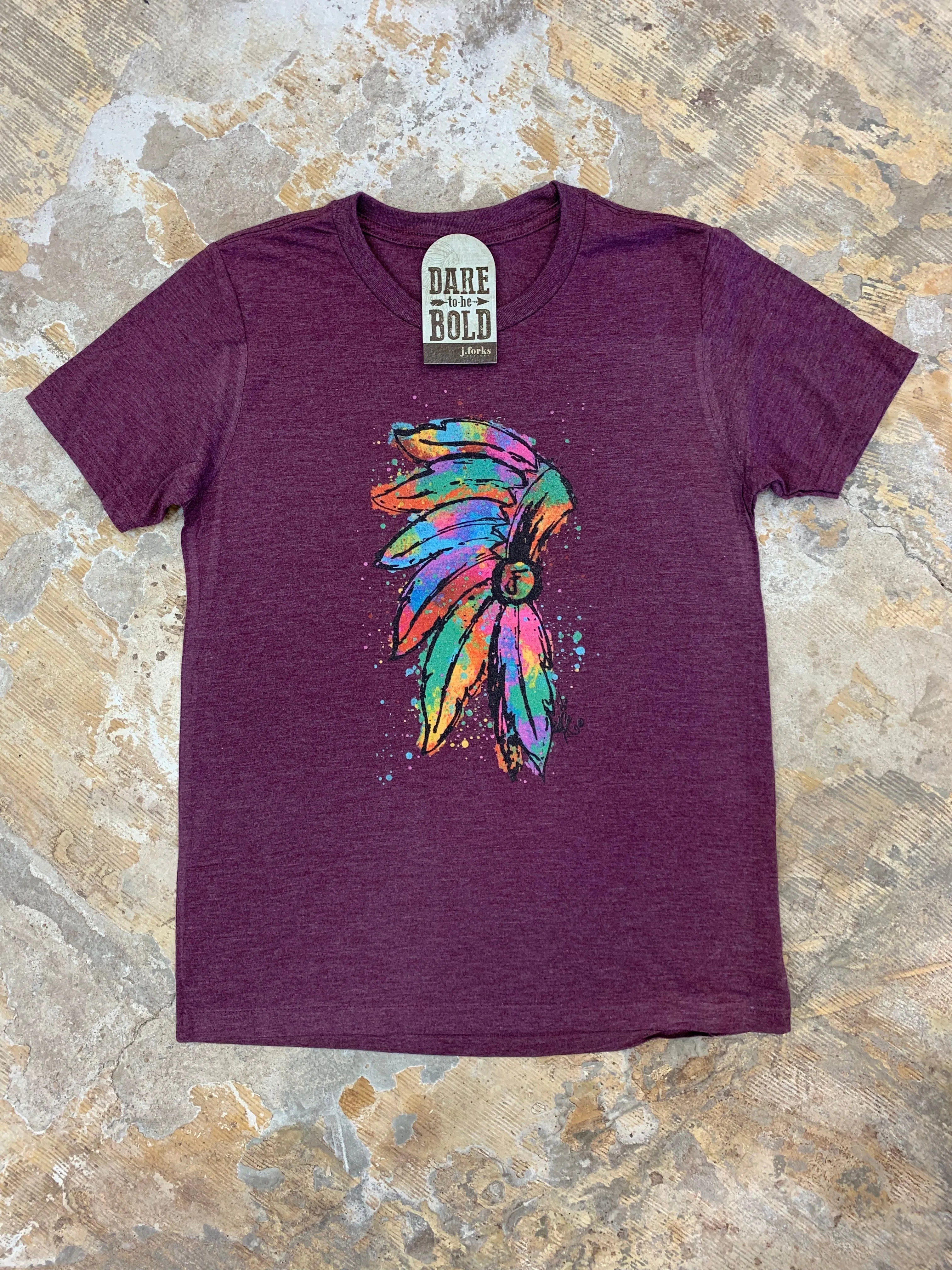 1165 Kids Neon Watercolor Headdress Tee