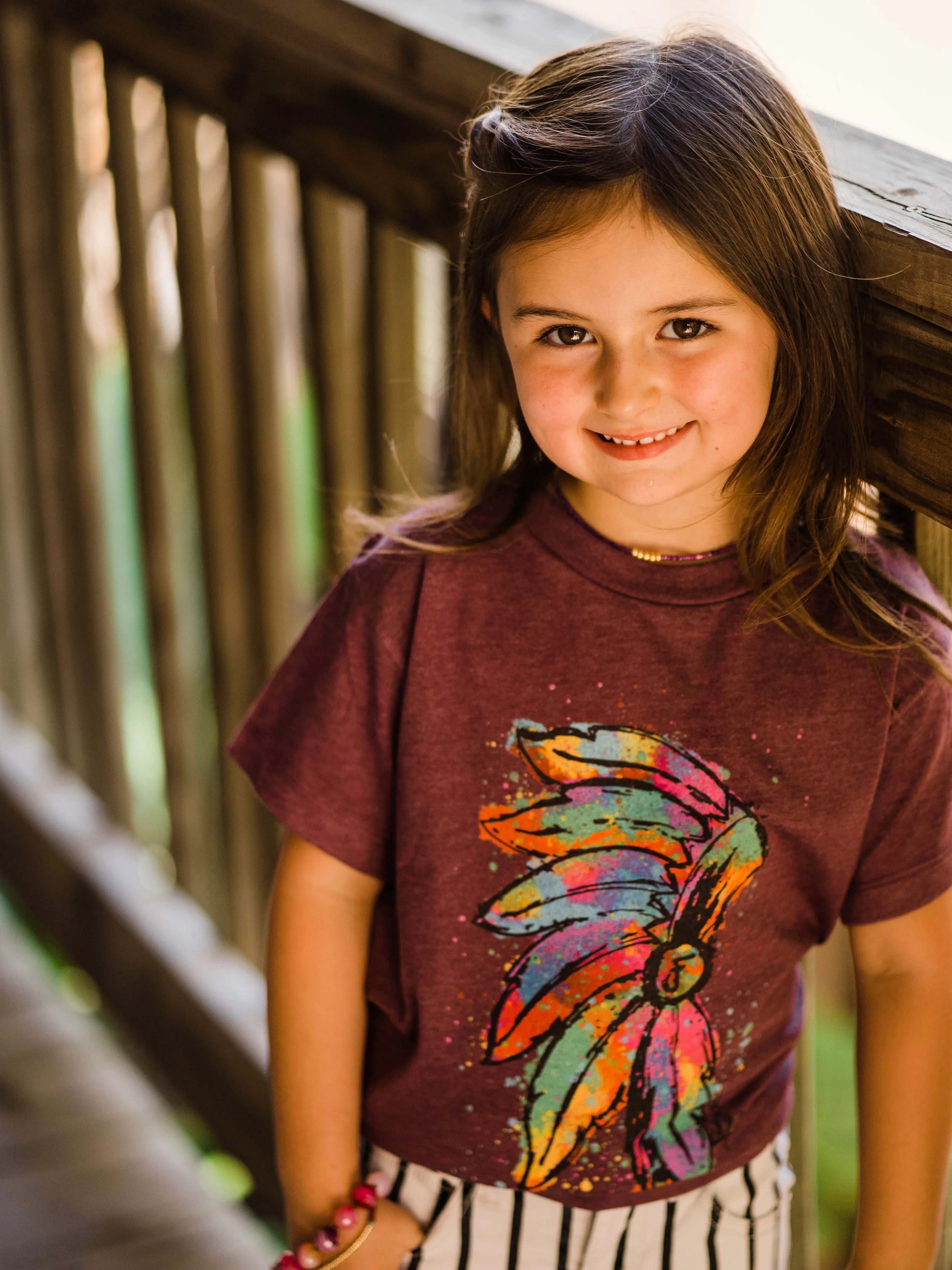1165 Kids Neon Watercolor Headdress Tee