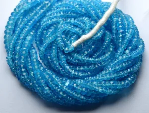 14 Inches Super Finest Quality Neon Blue Apatite Smaller Size 3mm