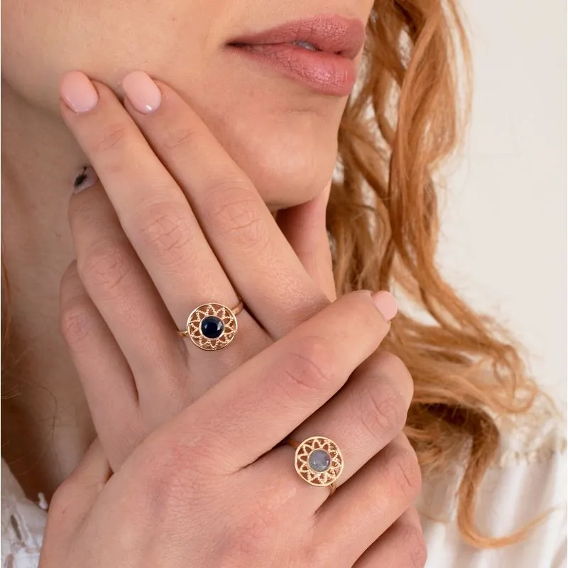 14K Rose Gold Round Purple Amethyst 6mm Ring