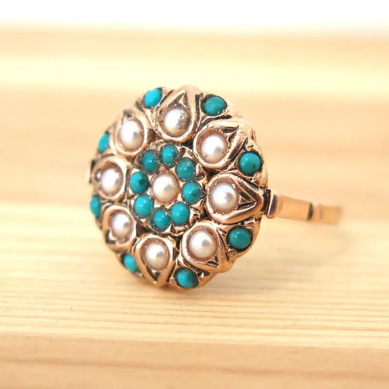 14K Yellow Gold Turquoise Ring