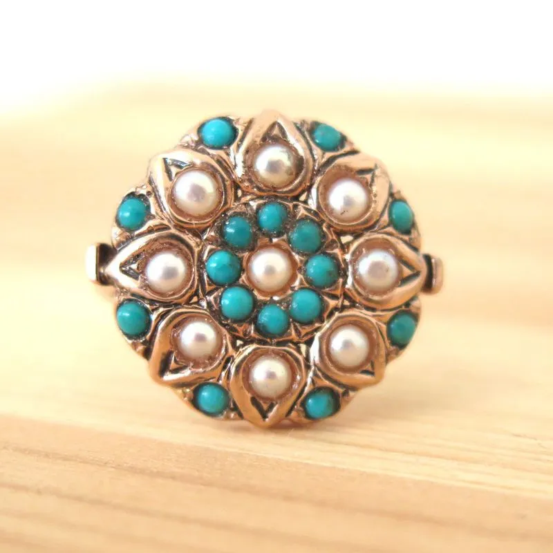 14K Yellow Gold Turquoise Ring