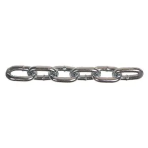 1/4" Zinc Plated Grade 30 Proof Coil Chain - 1' Length