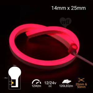 14x25 Contour LED Neon Flex | Cut every 50mm | 12w | 24v | 1m