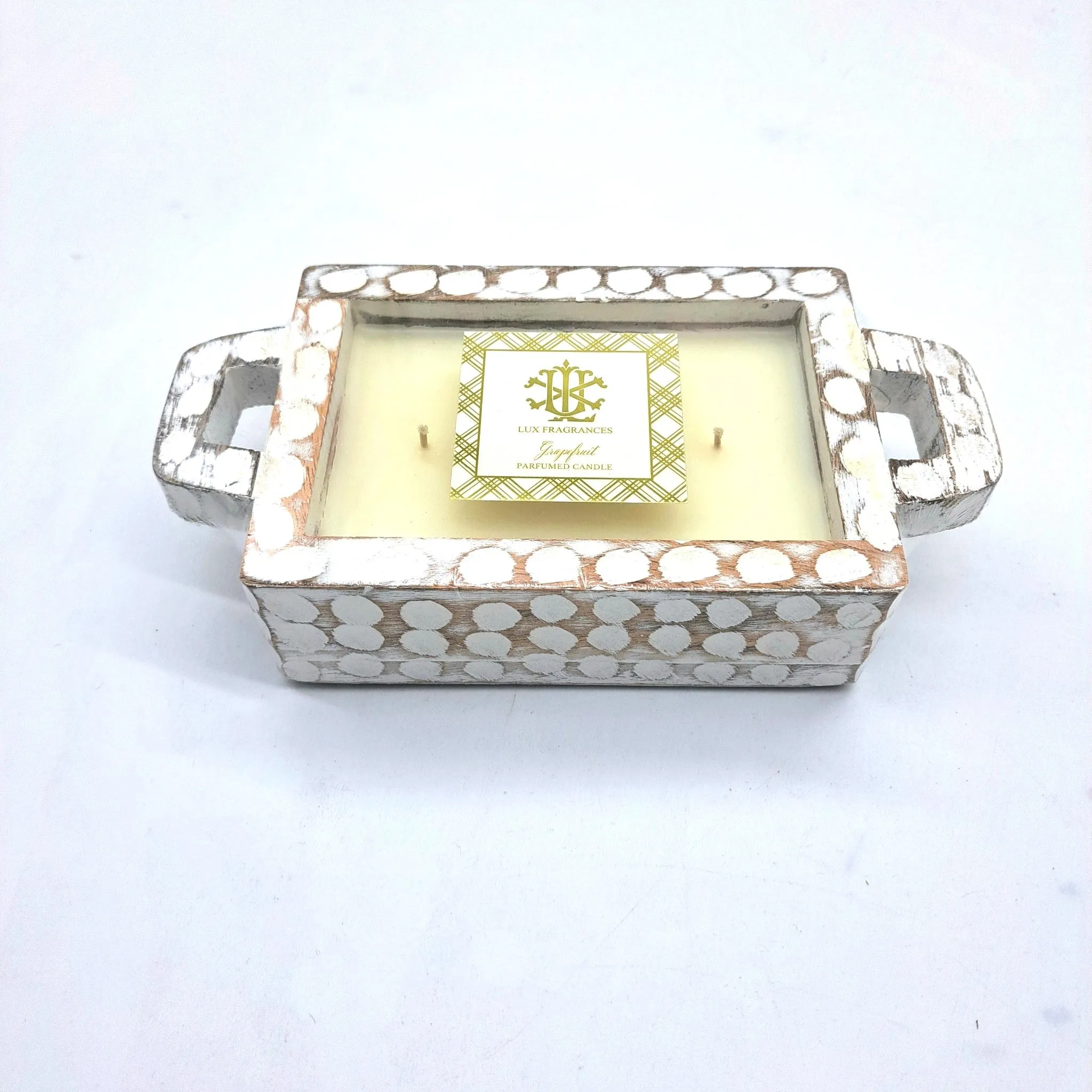 $15.00 min 4 - Grapefruit Whitewash Rectangle Candle