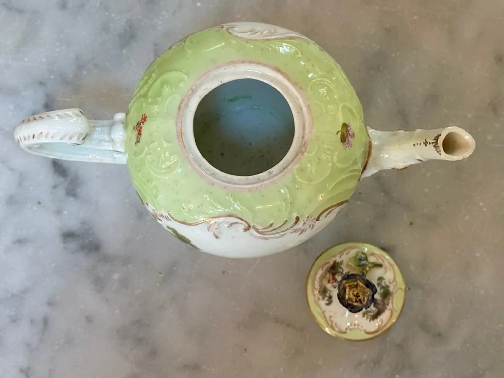 18th Century German Decorated Meissen Teapot