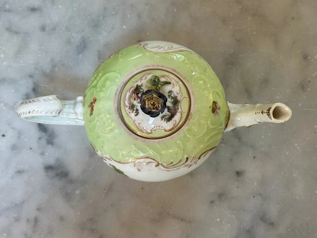 18th Century German Decorated Meissen Teapot