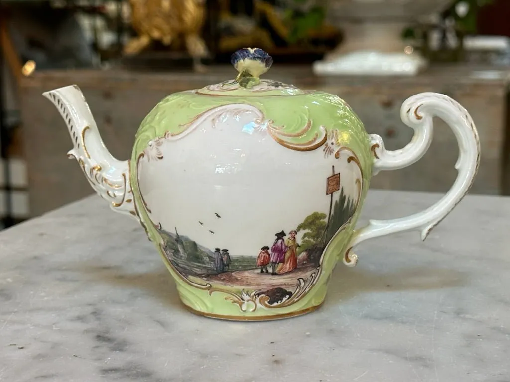 18th Century German Decorated Meissen Teapot