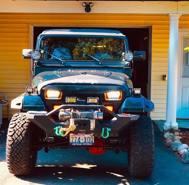 1987-95 Fits: Jeep Wrangler Yj Overlay Grille Grill Mean Furious Angry Bird Eyes Fiberglass