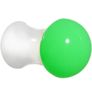 2 Gauge White Neon Green Acrylic Saddle Plug