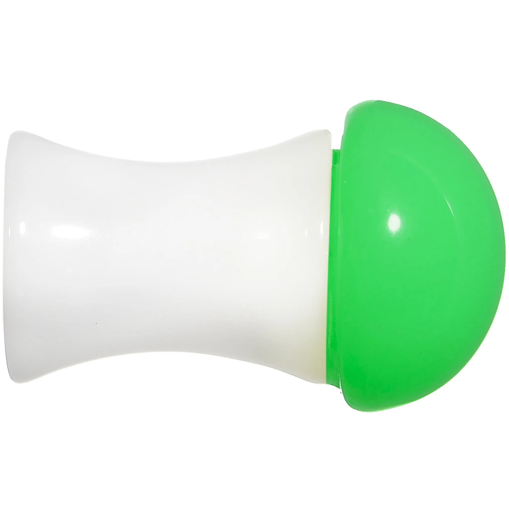 2 Gauge White Neon Green Acrylic Saddle Plug
