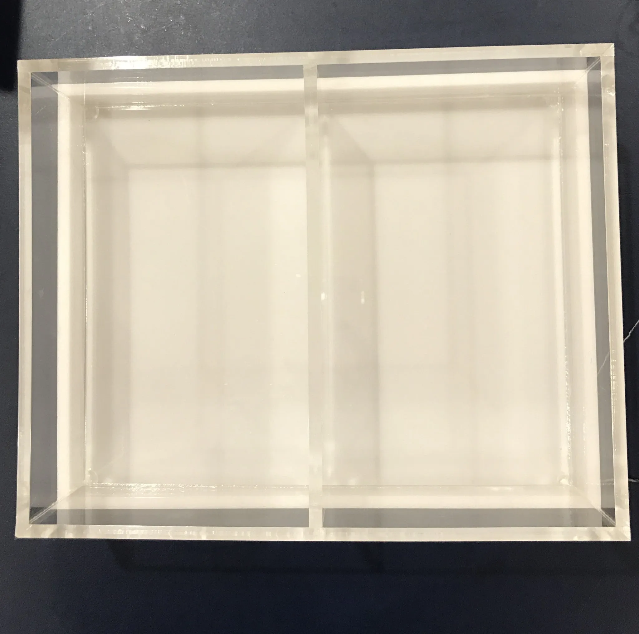 2 Section Lucite Dish w/ Cover 9 x 7