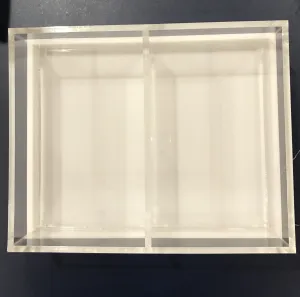2 Section Lucite Dish w/ Cover 9 x 7