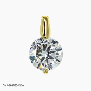 2.00 Carat Brilliant CZ Solitaire Pendant in Gold Overlay