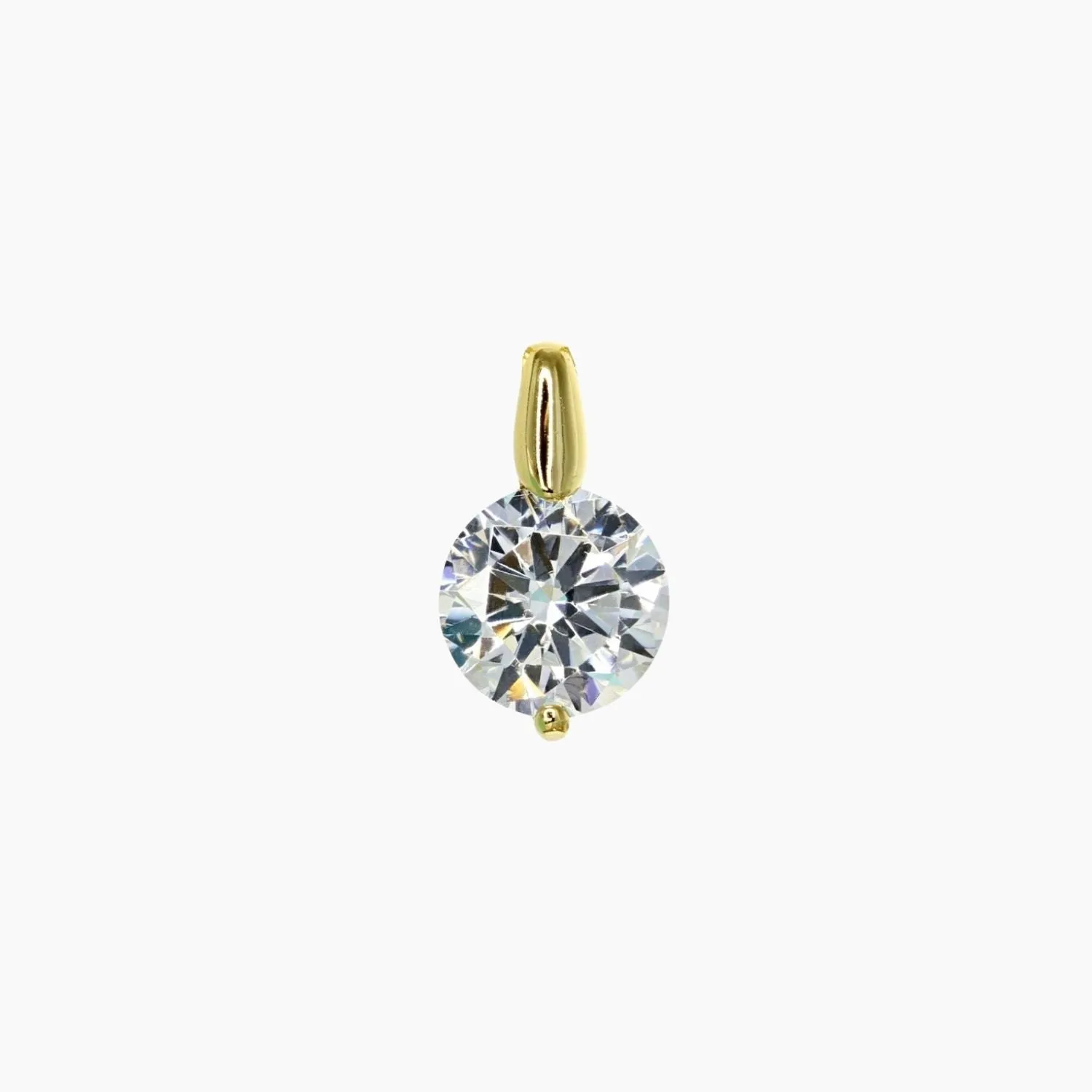 2.00 Carat Brilliant CZ Solitaire Pendant in Gold Overlay