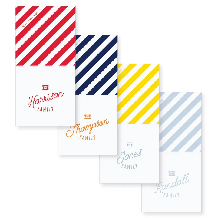 2.75" Square Folded Enclosure Card   Envelope // stripes