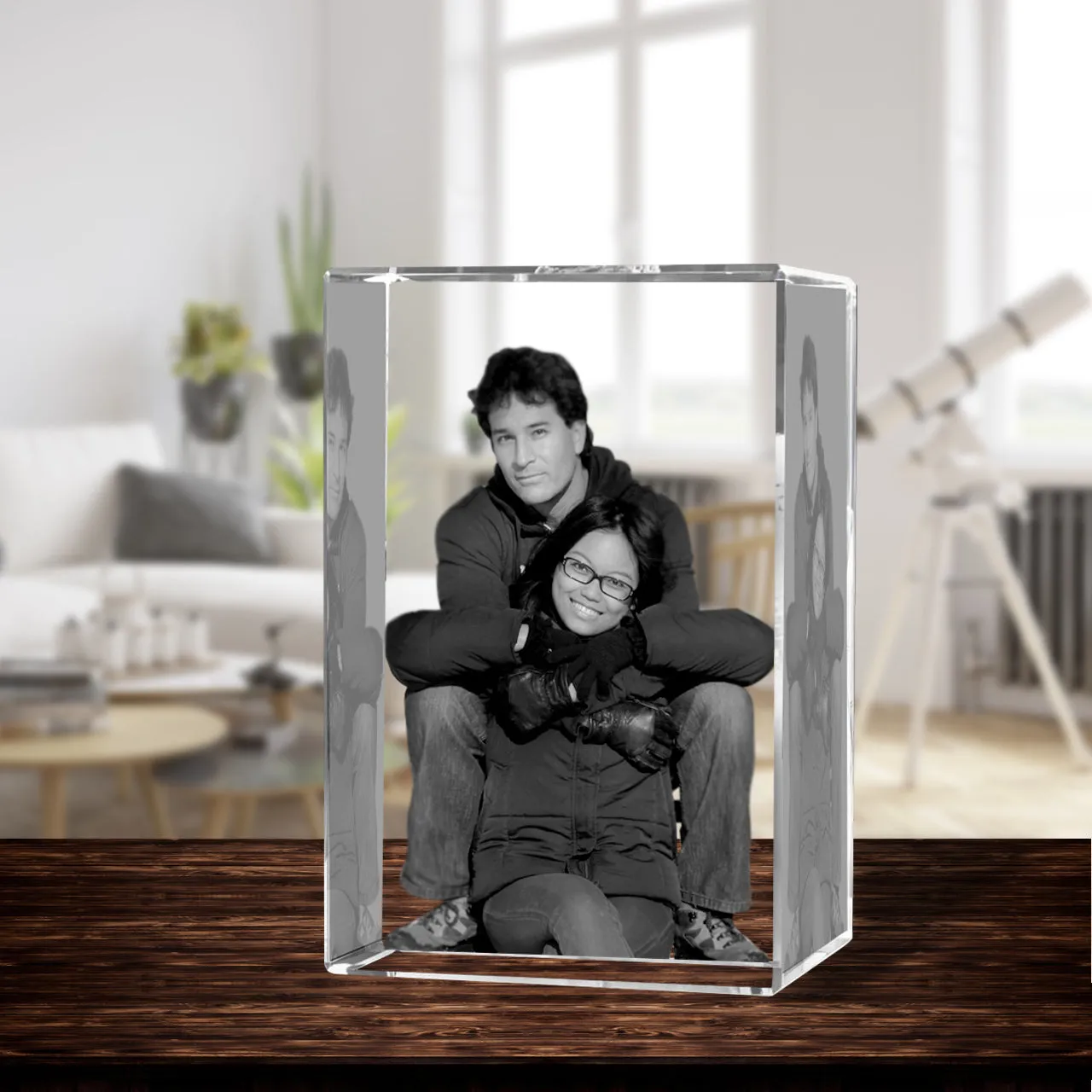 3D Crystal Laser Engraved Large Tower, Laser Engraved with Your Photo, Personalized Photo Gift, 3D Laser Engraved Etched Crystal - 2 People