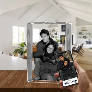 3D Crystal Laser Engraved Large Tower, Laser Engraved with Your Photo, Personalized Photo Gift, 3D Laser Engraved Etched Crystal - 2 People