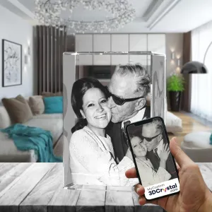 3D Crystal Laser Engraved XLarge Tower, Laser Engraved with Your Photo, Personalized Photo Gift, 3D Laser Engraved Etched Crystal - 2 People