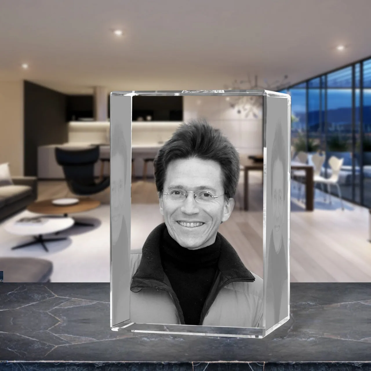 3D Crystal Laser Engraved XLarge Tower, Laser Engraved with Your Photo, Personalized Photo Gift, 3D Laser Engraved Etched Crystal - 2 People