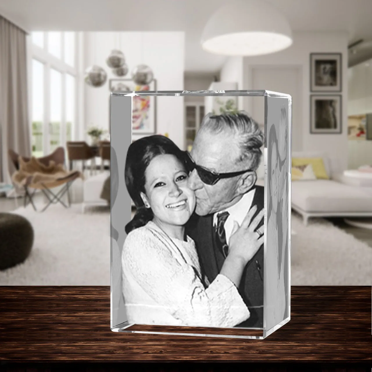 3D Crystal Laser Engraved XLarge Tower, Laser Engraved with Your Photo, Personalized Photo Gift, 3D Laser Engraved Etched Crystal - 2 People