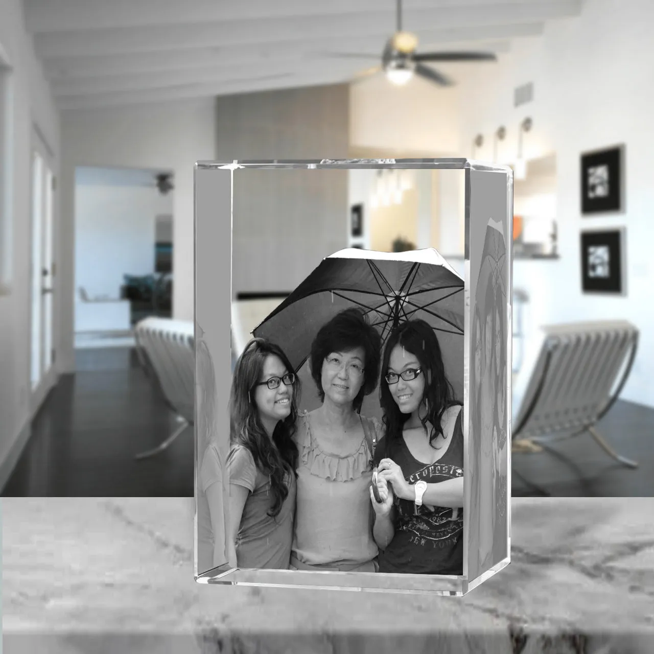 3D Crystal Laser Engraved XLarge Tower, Laser Engraved with Your Photo, Personalized Photo Gift, 3D Laser Engraved Etched Crystal - 2 People