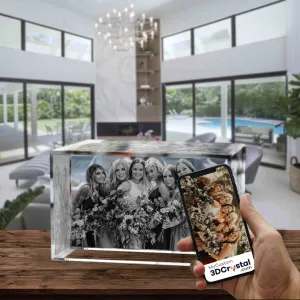 3D Crystal Laser Engraved XXLarge Brick, Laser Engraved with Your Photo, Personalized Photo Gift, 3D Laser Engraved Etched Crystal - 3D Crystal Wedding Collection 3