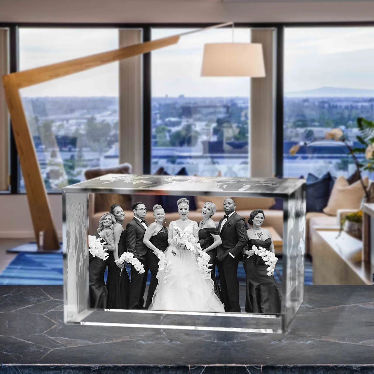 3D Crystal Laser Engraved XXLarge Brick, Laser Engraved with Your Photo, Personalized Photo Gift, 3D Laser Engraved Etched Crystal - 3D Crystal Wedding Collection 4