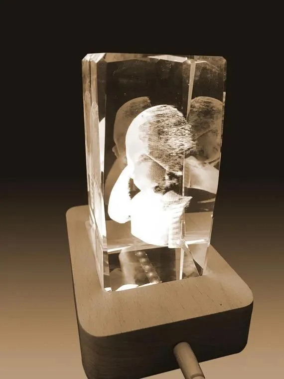 3D Crystal Laser Engraved XXLarge Brick, Laser Engraved with Your Photo, Personalized Photo Gift, 3D Laser Engraved Etched Crystal - 3D Crystal Wedding Collection 5