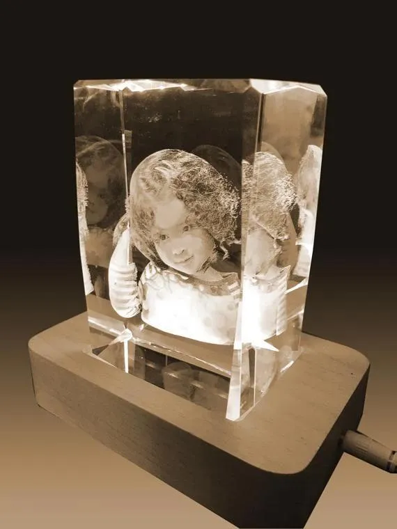 3D Crystal Laser Engraved XXLarge Brick, Laser Engraved with Your Photo, Personalized Photo Gift, 3D Laser Engraved Etched Crystal - 3D Crystal Wedding Collection 5
