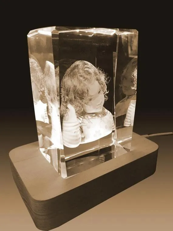 3D Crystal Laser Engraved XXLarge Brick, Laser Engraved with Your Photo, Personalized Photo Gift, 3D Laser Engraved Etched Crystal - 3D Crystal Wedding Collection 5