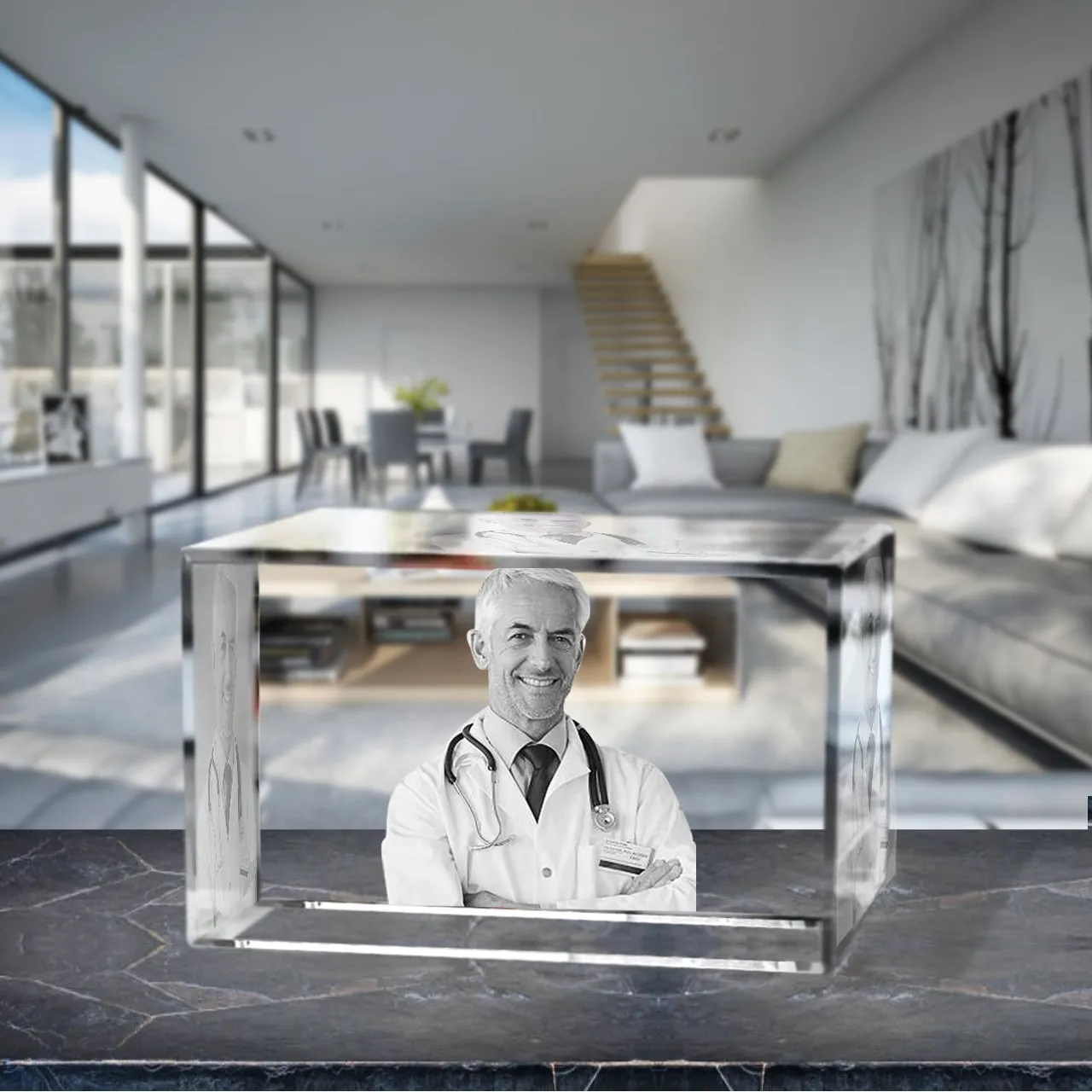 3D Crystal Laser Engraved XXLarge Brick, Laser Engraved with Your Photo, Personalized Photo Gift, 3D Laser Engraved Etched Crystal - 3D Crystal Wedding Collection 5