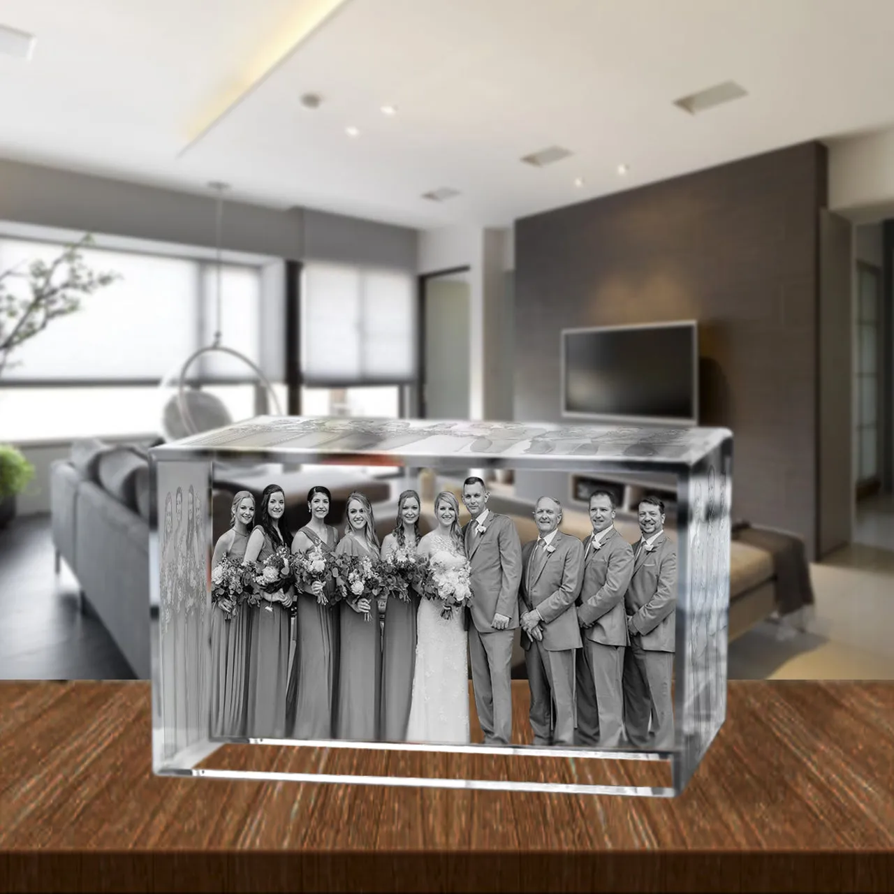 3D Crystal Laser Engraved XXLarge Brick, Laser Engraved with Your Photo, Personalized Photo Gift, 3D Laser Engraved Etched Crystal - 3D Crystal Wedding Collection 5