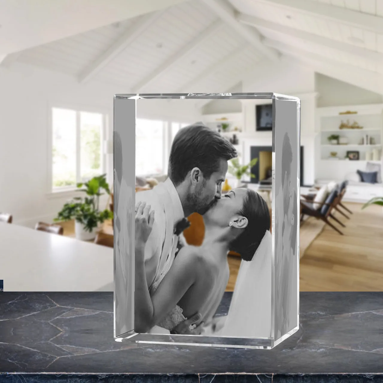 3D Crystal Laser Engraved XXLarge Tower, Laser Engraved with Your Photo, Personalized Photo Gift, 3D Laser Engraved Etched Crystal - 3D Crystal Wedding Collection 1