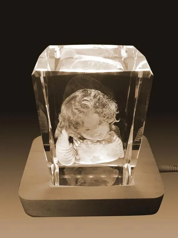 3D Crystal Laser Engraved XXLarge Tower, Laser Engraved with Your Photo, Personalized Photo Gift, 3D Laser Engraved Etched Crystal - 4 People
