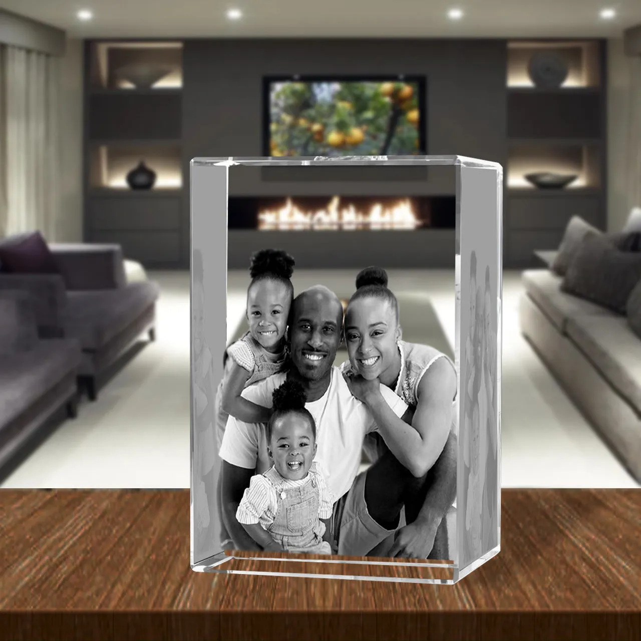 3D Crystal Laser Engraved XXLarge Tower, Laser Engraved with Your Photo, Personalized Photo Gift, 3D Laser Engraved Etched Crystal - 4 People