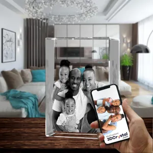 3D Crystal Laser Engraved XXLarge Tower, Laser Engraved with Your Photo, Personalized Photo Gift, 3D Laser Engraved Etched Crystal - 4 People