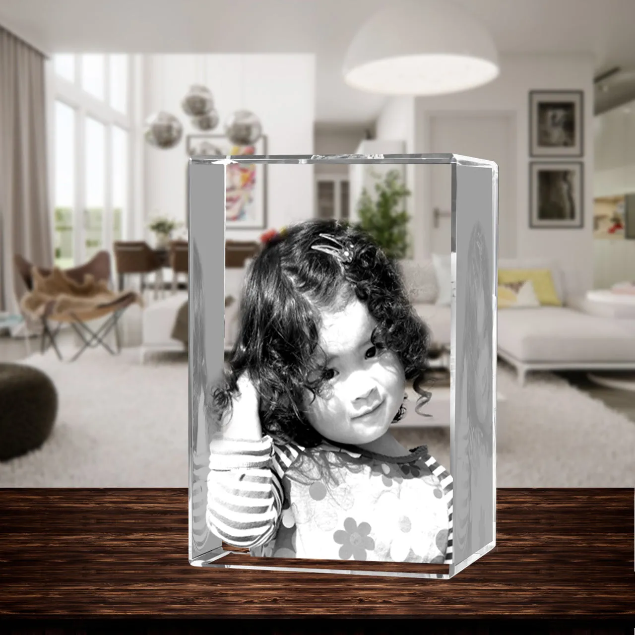 3D Crystal Laser Engraved XXLarge Tower, Laser Engraved with Your Photo, Personalized Photo Gift, 3D Laser Engraved Etched Crystal - 4 People