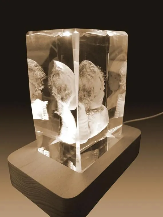 3D Crystal Laser Engraved XXLarge Tower, Laser Engraved with Your Photo, Personalized Photo Gift, 3D Laser Engraved Etched Crystal - 4 People