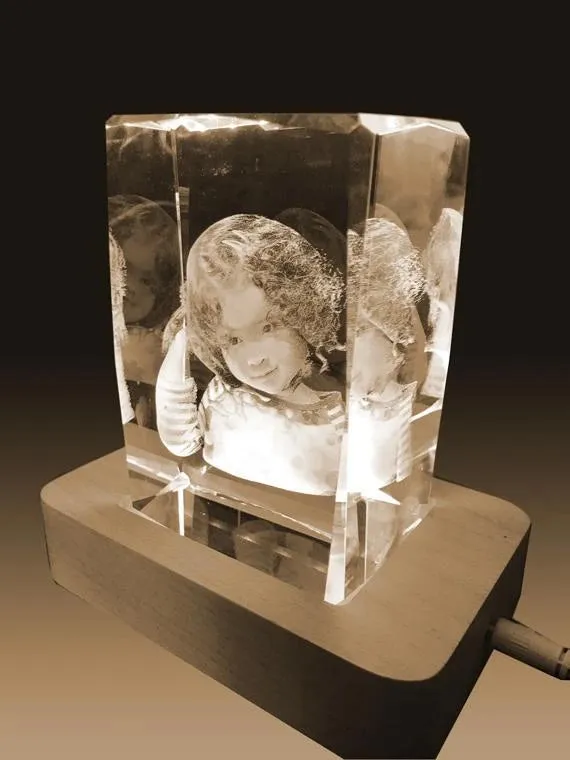 3D Crystal Laser Engraved XXLarge Tower, Laser Engraved with Your Photo, Personalized Photo Gift, 3D Laser Engraved Etched Crystal - 4 People