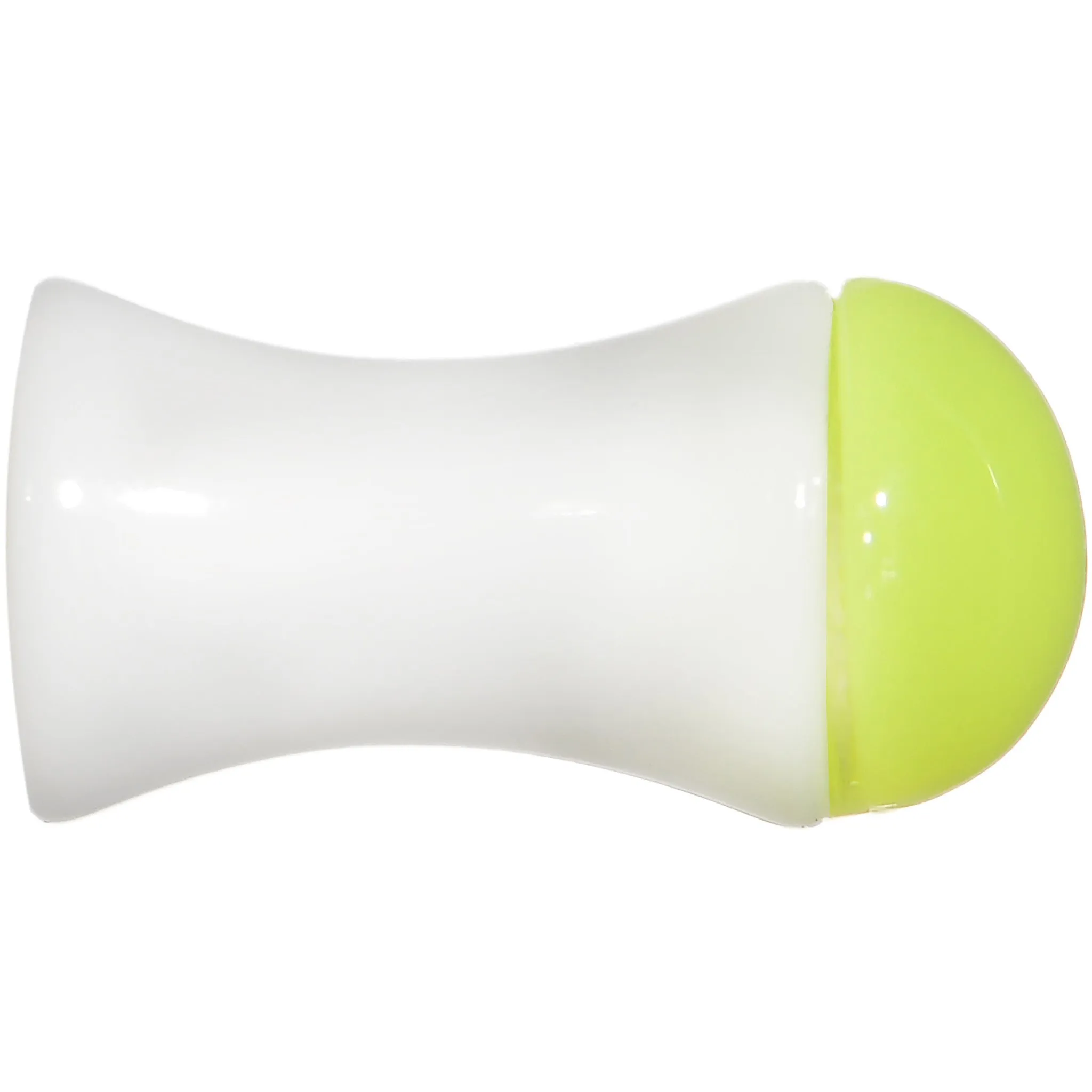 4 Gauge White Neon Yellow Acrylic Saddle Plug