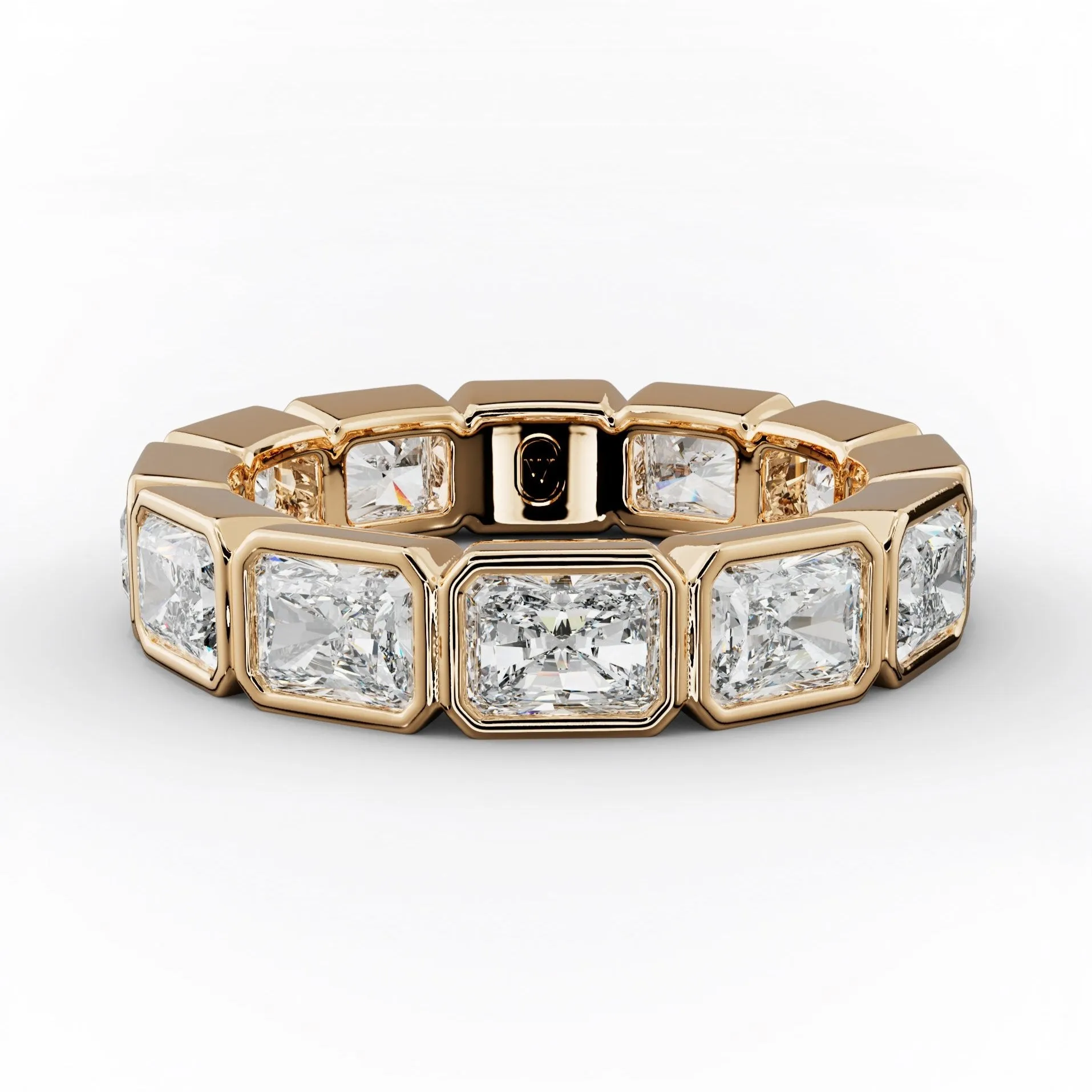 4.0 Carat East West Radiant Cut Bezel Set Diamond Eternity Band