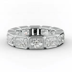 4.0 Carat East West Radiant Cut Bezel Set Diamond Eternity Band