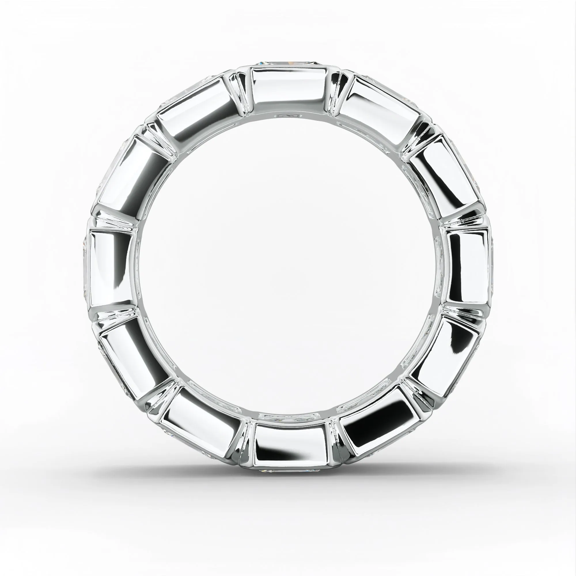 4.0 Carat East West Radiant Cut Bezel Set Diamond Eternity Band