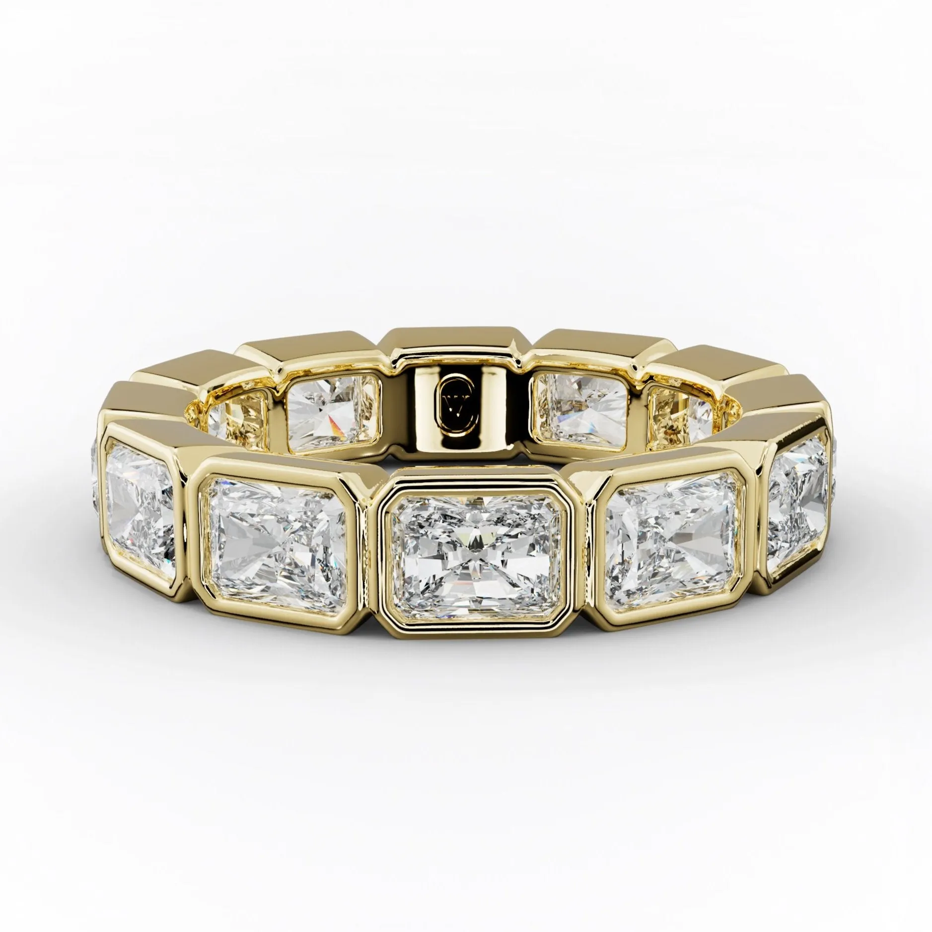 4.0 Carat East West Radiant Cut Bezel Set Diamond Eternity Band