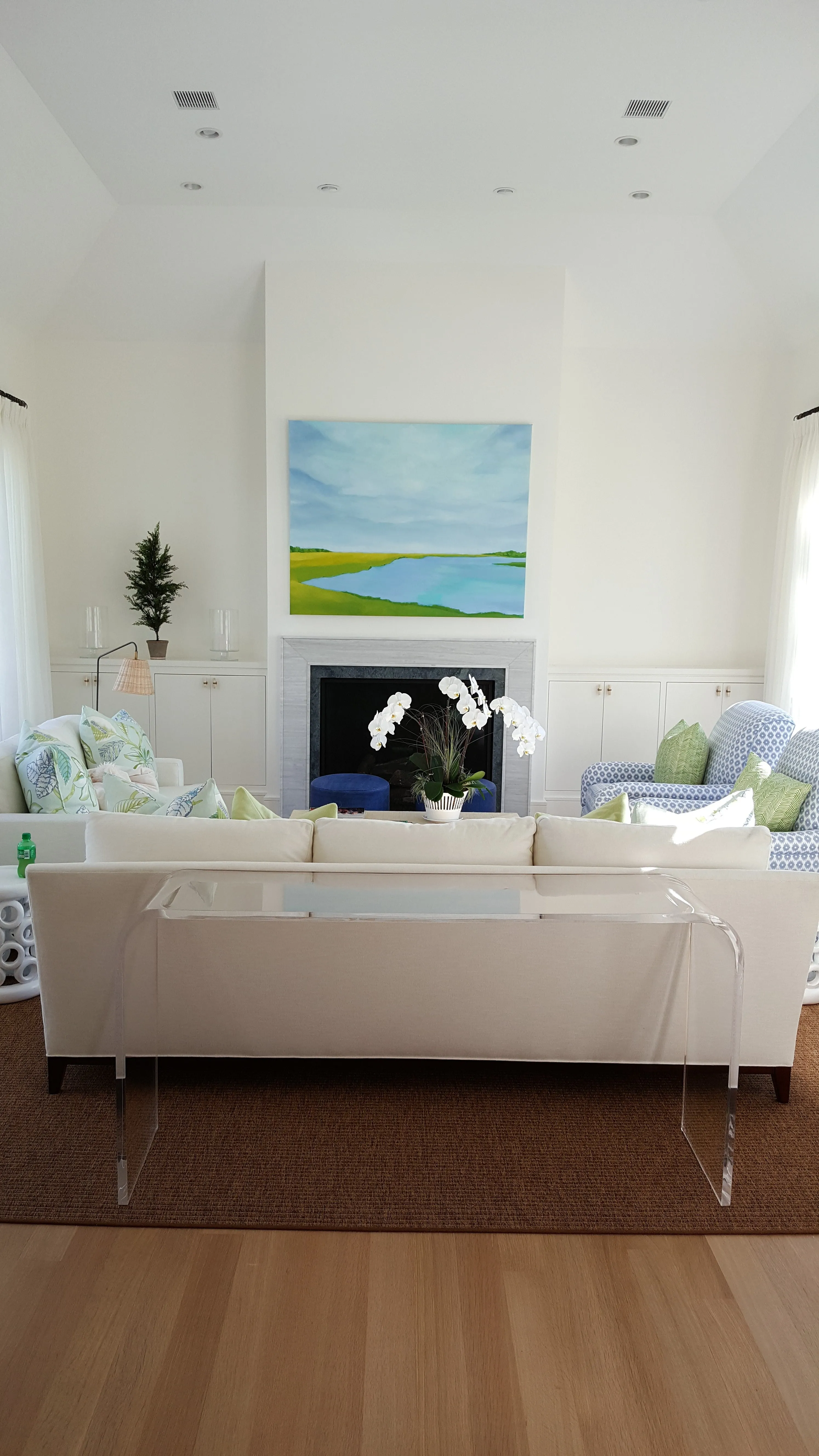 42" Lucite Waterfall Console Table