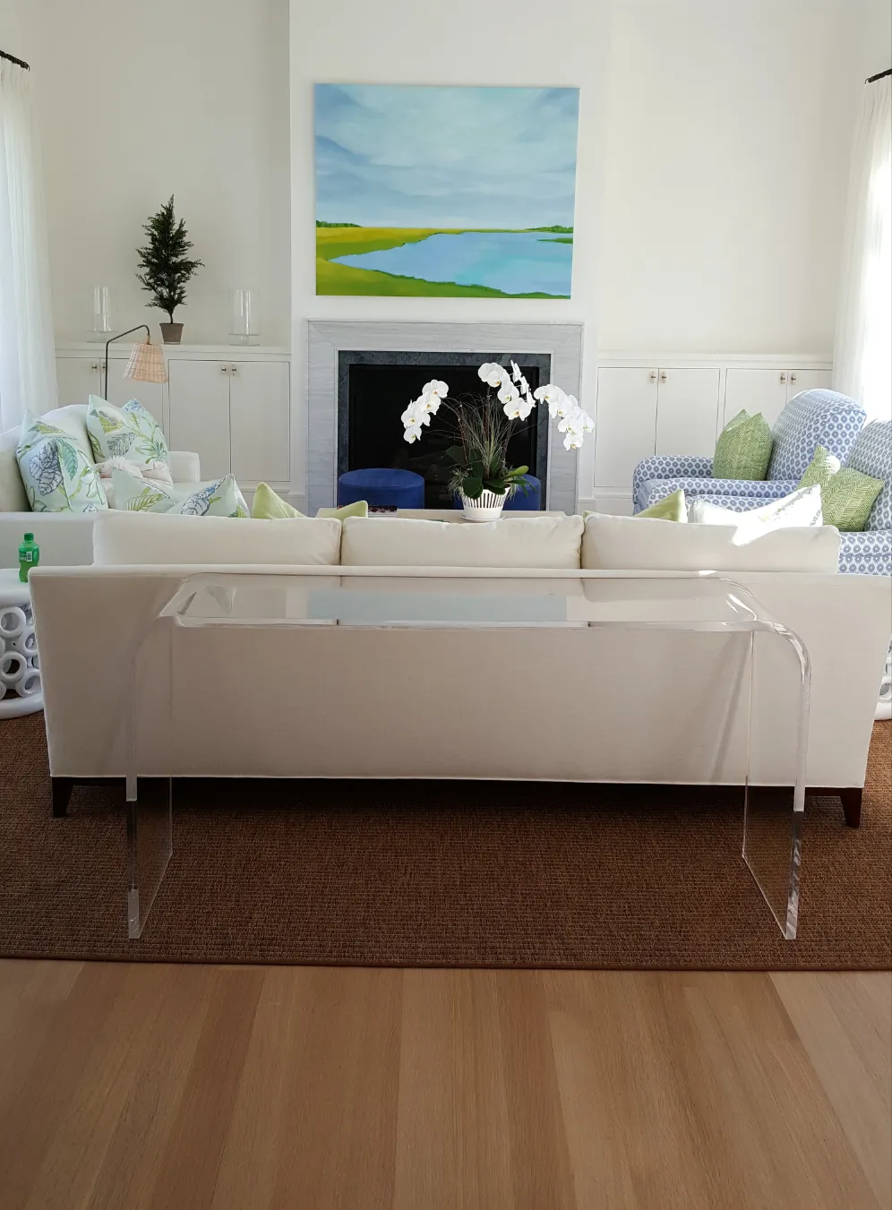 42" Lucite Waterfall Console Table