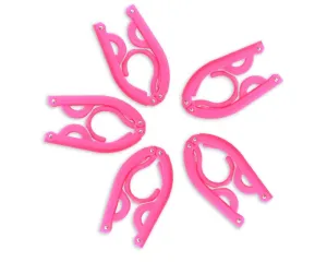 5 Pcs Plastic Folding Clothes Hanger - Pink