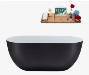 59''  318 Freestanding Tub and Tray With Internal Drain