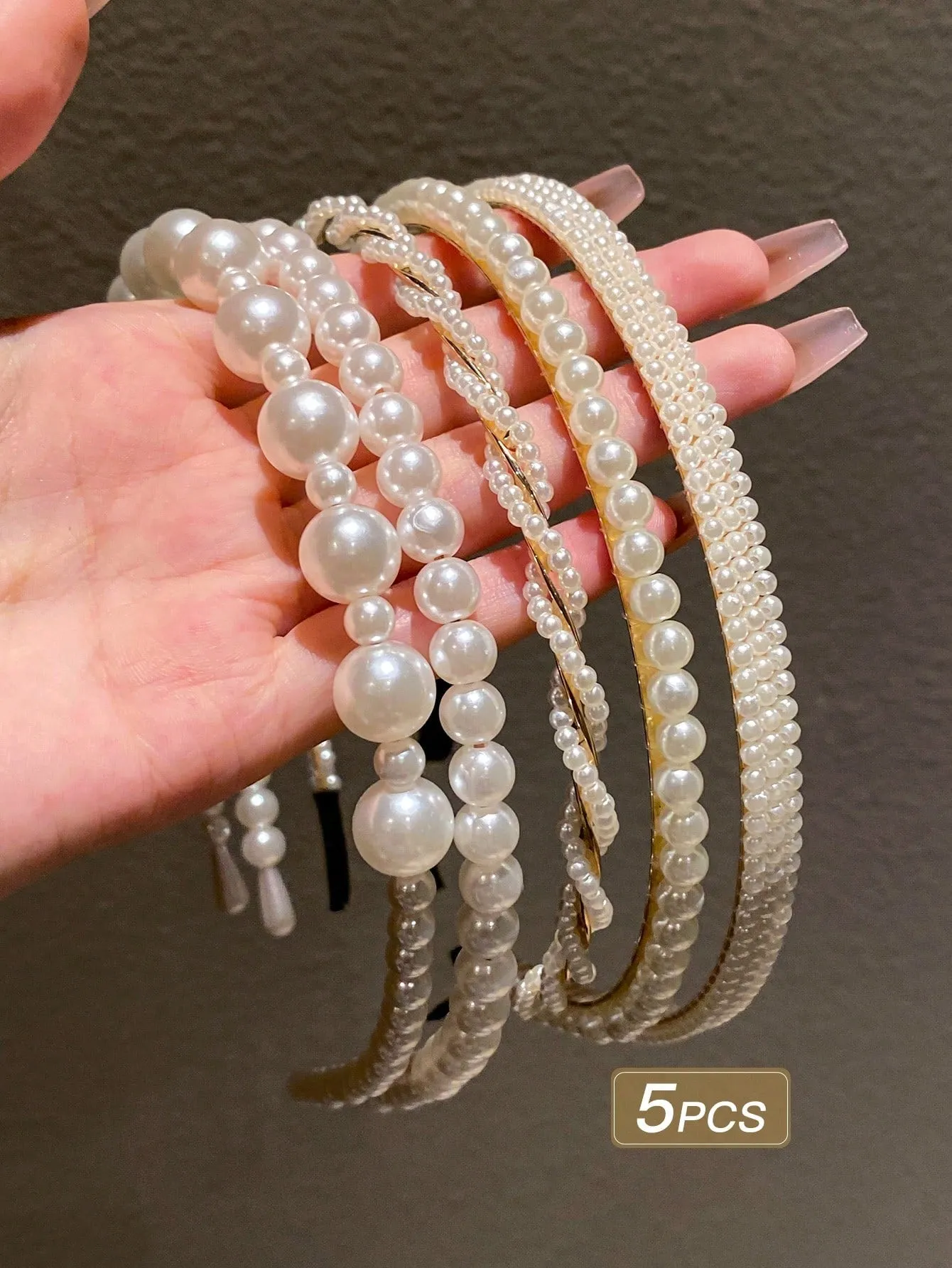 5pcs/Set Faux Pearl Decorated Hair Clips- FD ⚡